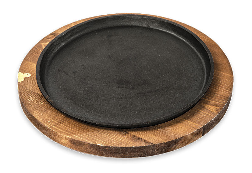 Base de madera comal para carne redondo