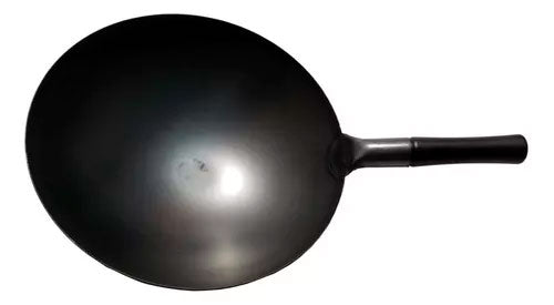 Wok chino 36x10cm mango acero