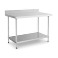 Mesa con lambrin de 120 cm de acero inoxidable