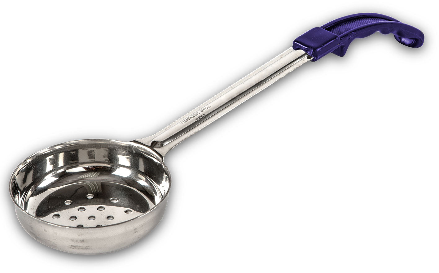 Cucharón plano perforado azul 80z