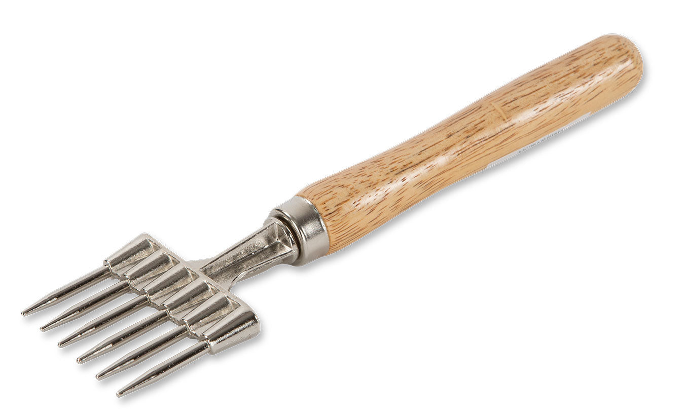 Picahielo de 6 puntas con mango de madera