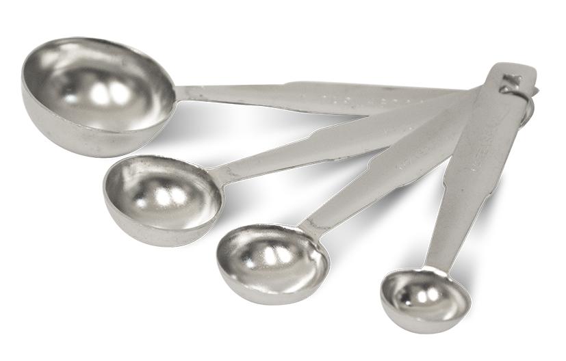 Cucharas medidoras pesadas de acero inoxidable (4 piezas)