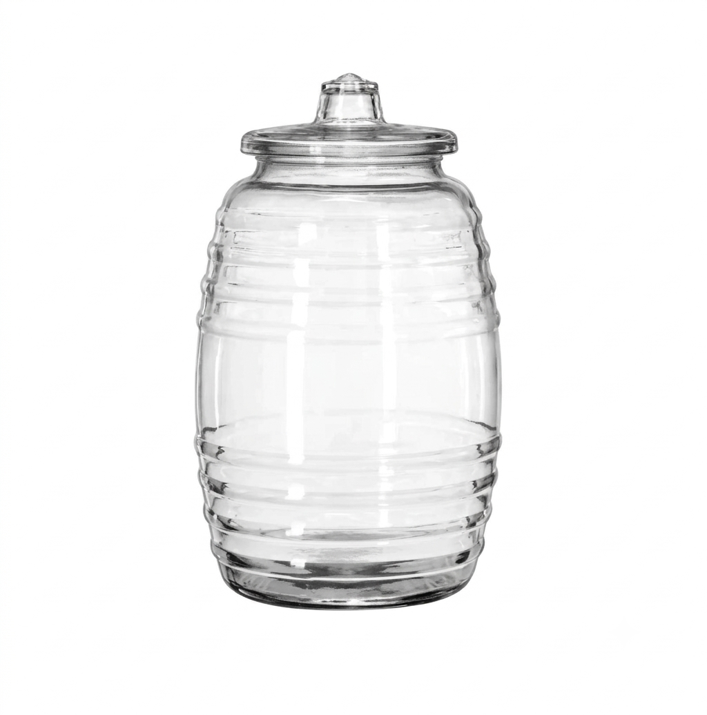 Vitrolero de vidrio c/tapa 3l ( caja con 6)