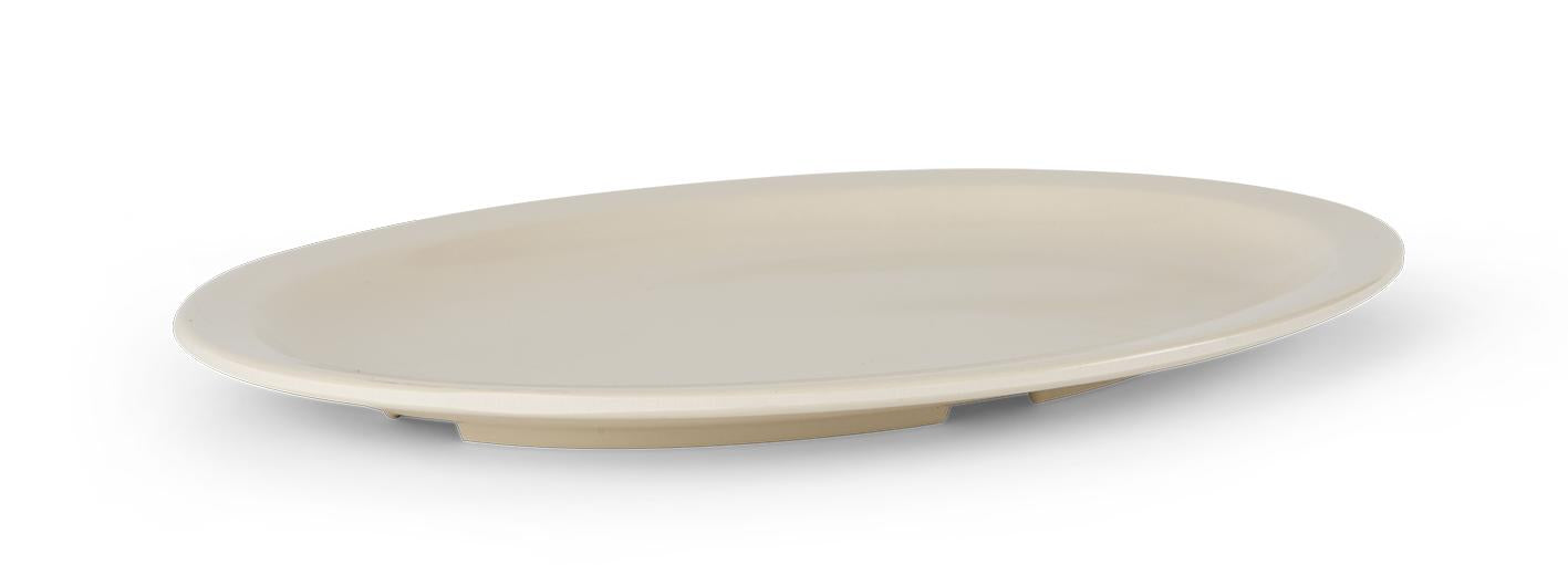 Platón de melamina oval 33.9 cms beige
