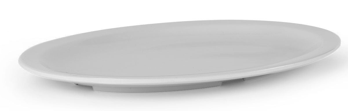 Platón oval 32cm melamina blanco