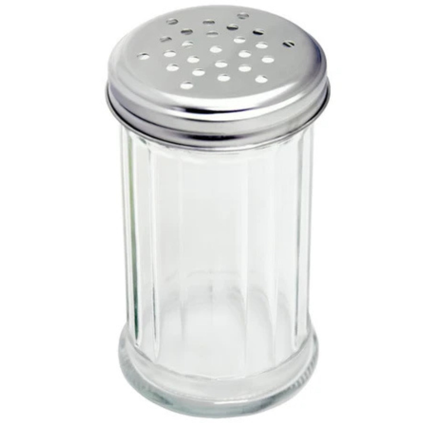 Salero de vidrio tapa plana redonda 12 oz