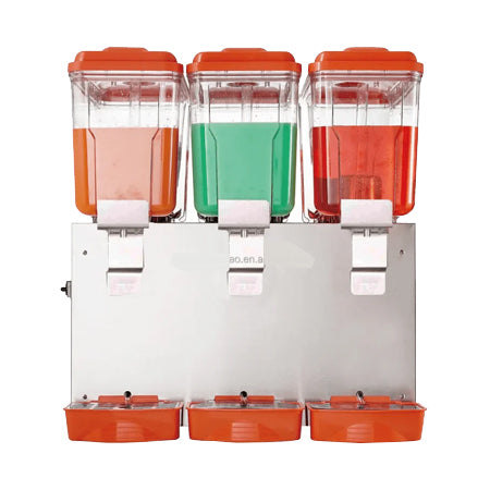 Dispensador de bebidas frías de 3 tinas para 18 litros