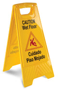Letrero "piso mojado" amarillo plástico