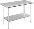 Mesa de trabajo de 1.50 m con entrepaño de acero inoxidable