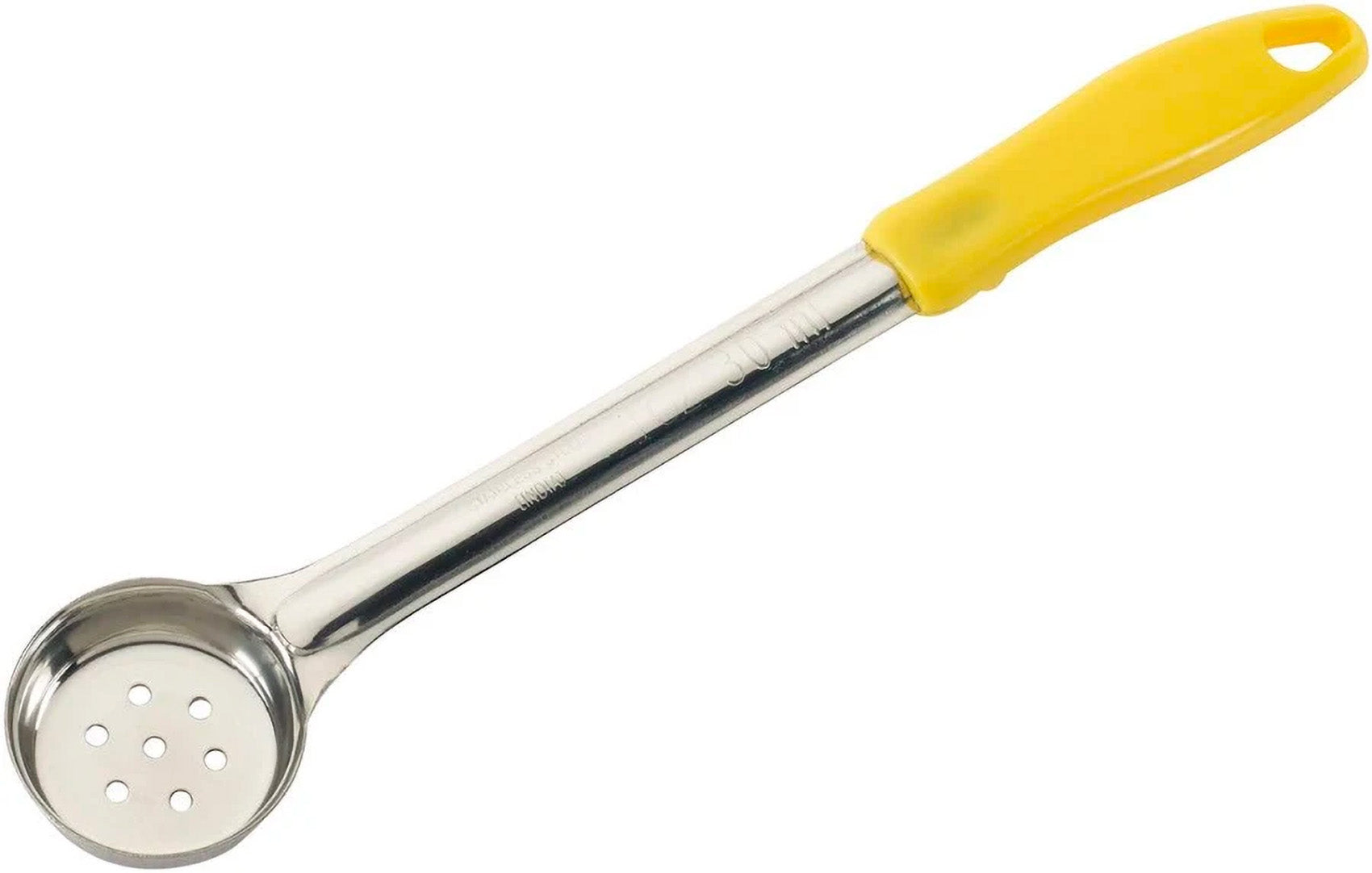 Cucharón plano perforado amarillo 1oz